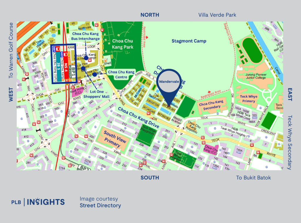 Explore Wandervale, a modern Executive Condominium near Choa Chu Kang MRT, offering spacious units, top-notch amenities, and prime connectivity for families and professionals.
Location Analysis
